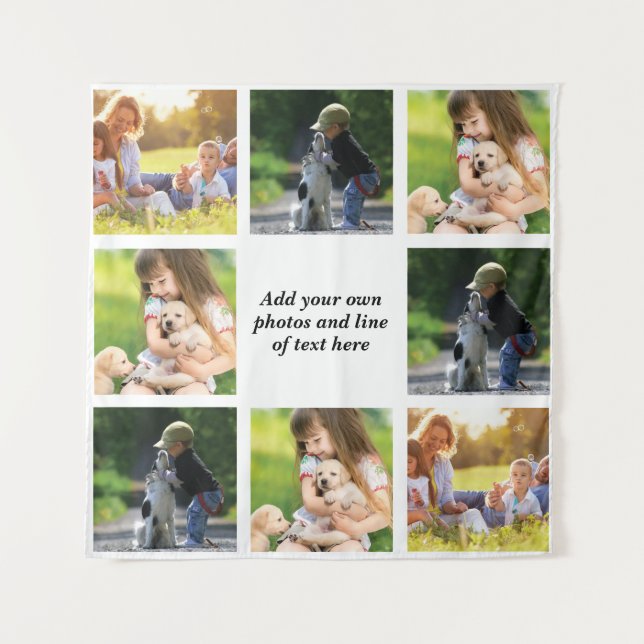 Tenture Faites votre propre collage photo et texte (Devant)