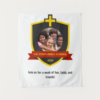 Tenture Faith Banner Christian Shield with Cross VBS 2026
