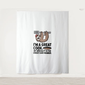 Tenture Fantaisie Cuisinière suspendue sur une fourche