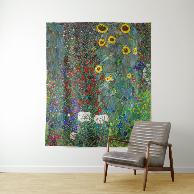 Tenture Farm Garden with Sunflowers | Gustav Klimt | (En situation)
