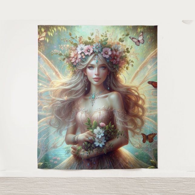 Tenture Fée avec fleurs (Devant)