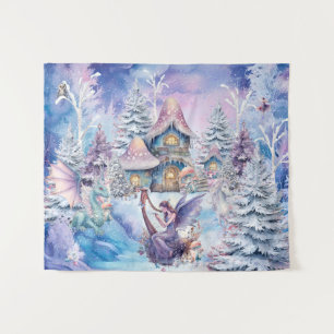 Tenture Fée de Noël magique et capricieuse