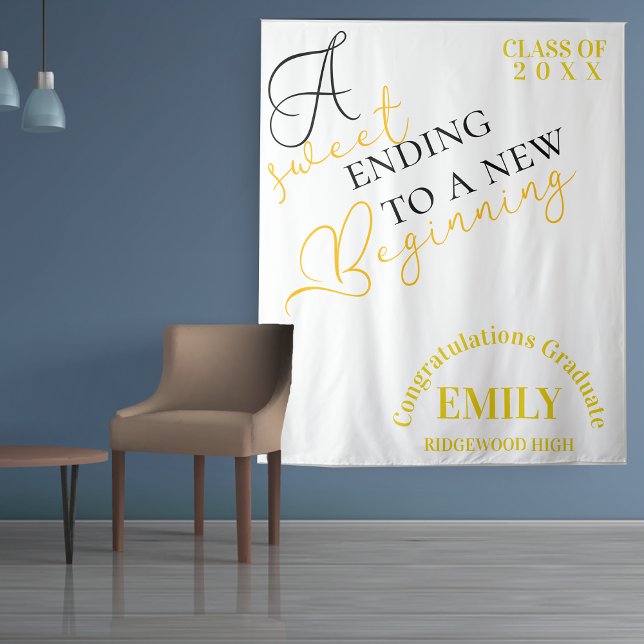 Tenture Félicitations Diplômé(e) Promotion 2025 (Quote Congratulations Graduate 2024 graduation Tapestry)