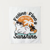 Feline fin au soleil - Chat Tropical relaxé
