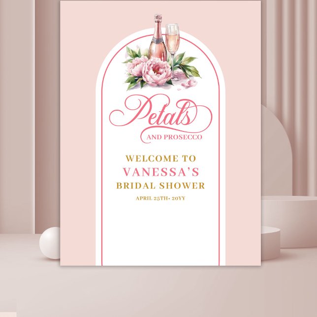 Tenture Feminine petals and prosecco wedding shower banner (Feminine petals and prosecco wedding shower banner Tapestry )