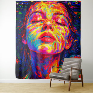 Tenture Femme Sereine Sous l'Eau Couleurs Arc-en-Ciel Impa