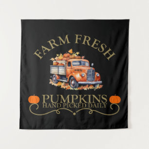 Tenture Ferme d'eau douce citrouilles feuilles automne aut