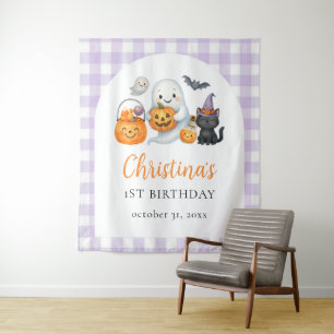 Tenture Fête d'anniversaire Halloween 1ère année de fantôm