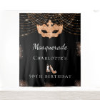 Fête d'anniversaire masquée en or noir pailleté