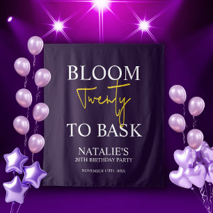 Tenture Fête d'anniversaire pour adultes Bloom Twenty pour