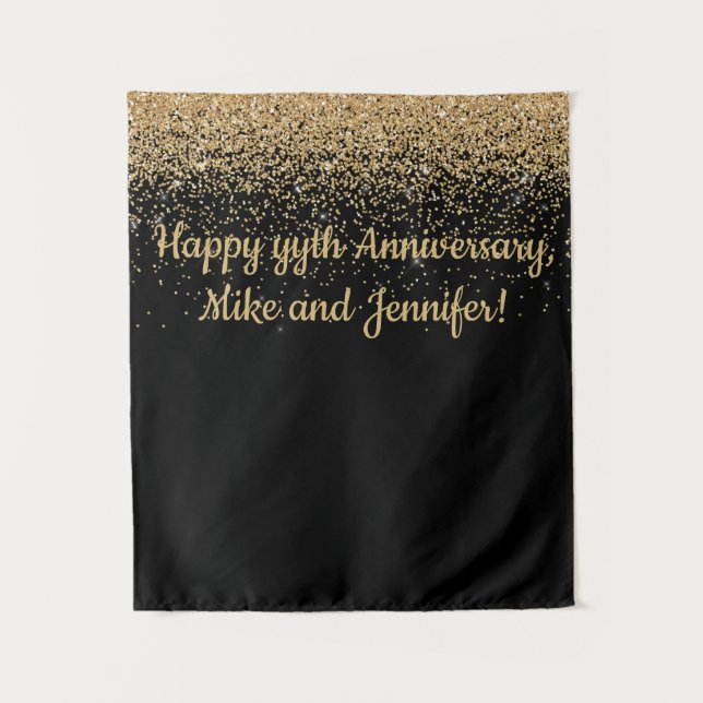 Tenture Fête d'anniversaire Surprise personnalisée Black G (Devant)
