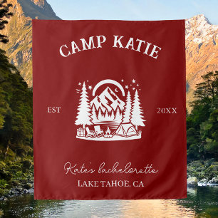 Tenture Fête de Bachelorette de camping personnalisée Mari