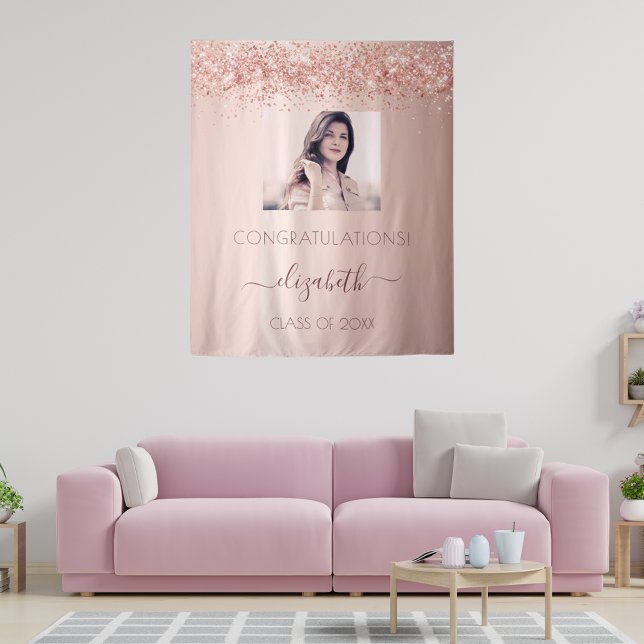 Tenture Fête de fin d'études rose gold rose pâle photo (Créateur téléchargé)