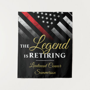 Tenture Fête de la retraite des pompiers Ligne Rouge