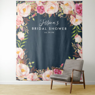Tenture Fête de l'mariée florale rustique
