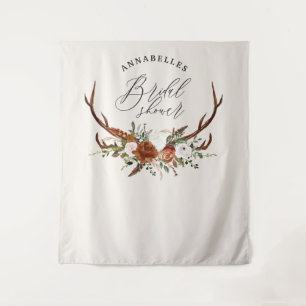 Tenture Fête de mariage champêtre avec thème cerf et fleur