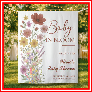 Tenture Fête de Naissance Baby in Bloom