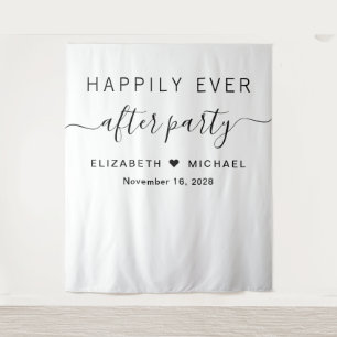 Tenture Fête de réception de mariage heureux à tout jamais