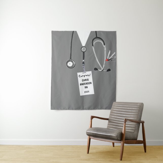 Tenture Fête de remise de diplômes de l'école d'infirmière (En situation)