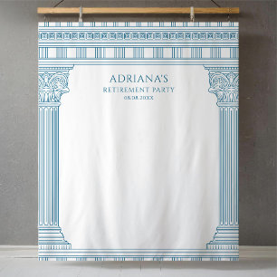 Tenture Fête de retraite grecque avec colonnes de temple b