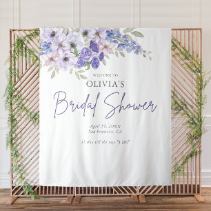 Tenture Fête des mariées chic de fleurs violettes bienvenu
