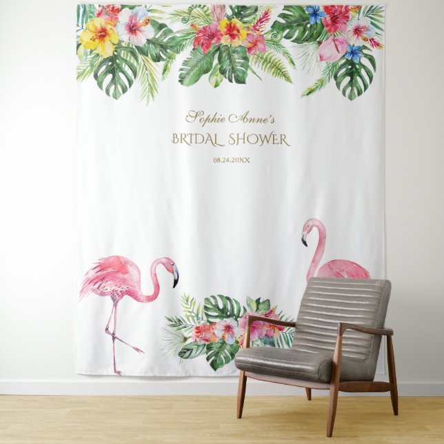 Tenture Fête des mariées de fleurs tropicales Prop de stan (En situation)