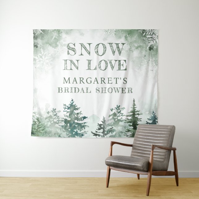 Tenture Fête des mariées de neige en amour Bienvenue (En situation (horizontale))