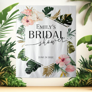 Tenture Fête des mariées florale tropicale - arrière-plan 