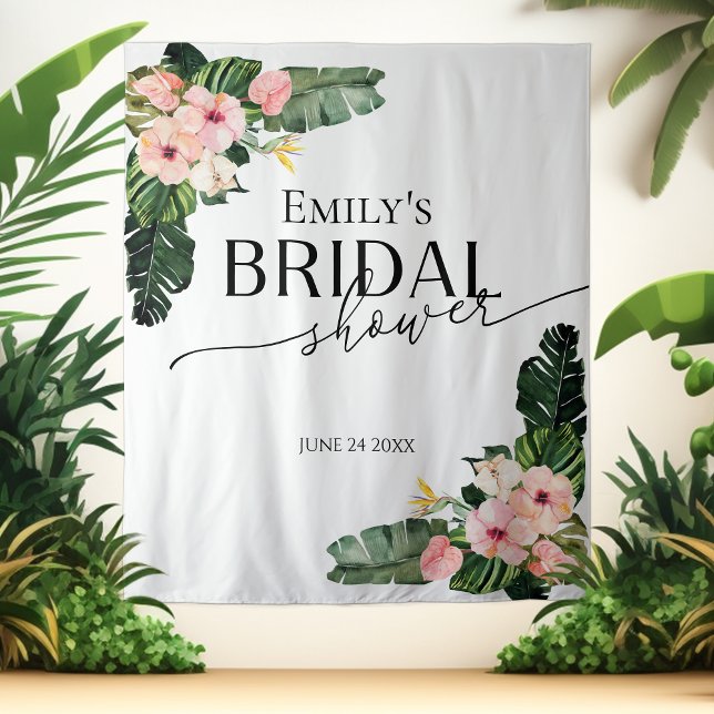 Tenture Fête des mariées florale tropicale - arrière-plan  (Créateur téléchargé)