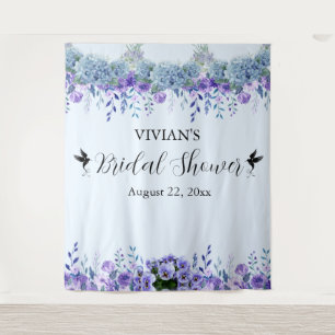 Tenture Fête des mariées florale violet - Photo Booth fond