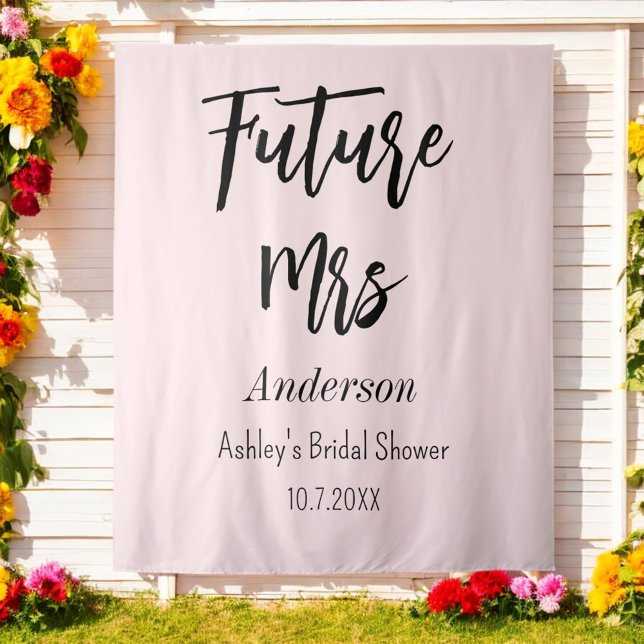 Tenture Fête des mariées Futur Mme Blush Pink (Créateur téléchargé)
