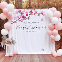 Fête des mariées papillon rose cerise en fleur