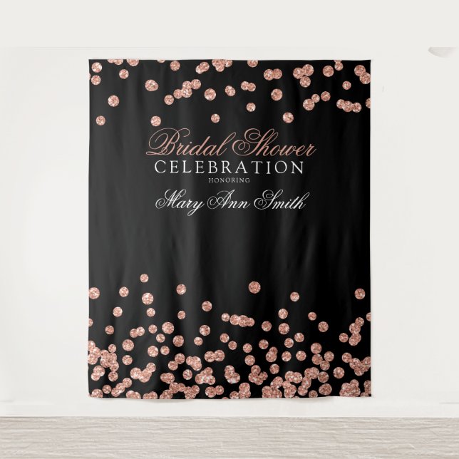 Tenture Fête des mariées Party Rose Gold Confetti fond (Devant)