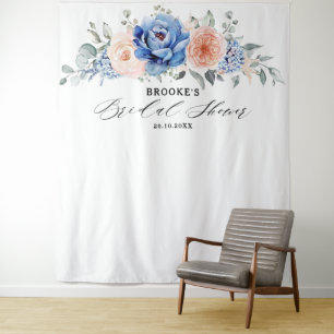 Tenture Fête des mariées rose pâle Dusty bleu marine