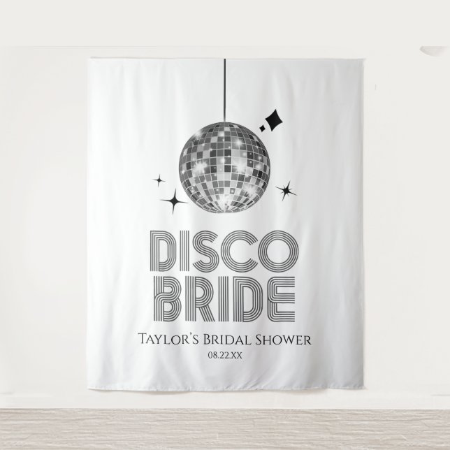 Tenture Fête des mariées Silver Disco Ball Disco Bride (Devant)