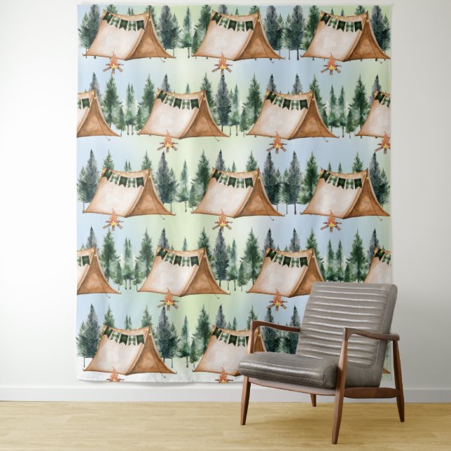 Tenture Feu de camp de camping S'mores Anniversaire à l'ex (En situation)