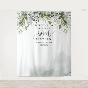 Tenture Feuillage vert chic eucalyptus 16e anniversaire