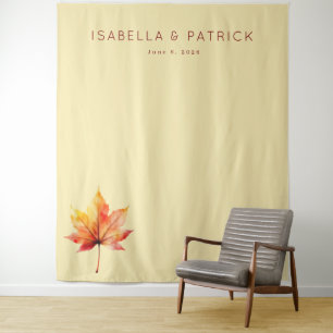 Tenture Feuille de Érable Beige Élégante