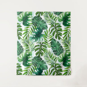 Tenture Feuilles à la mode de l'aquarelle Tropical Monster