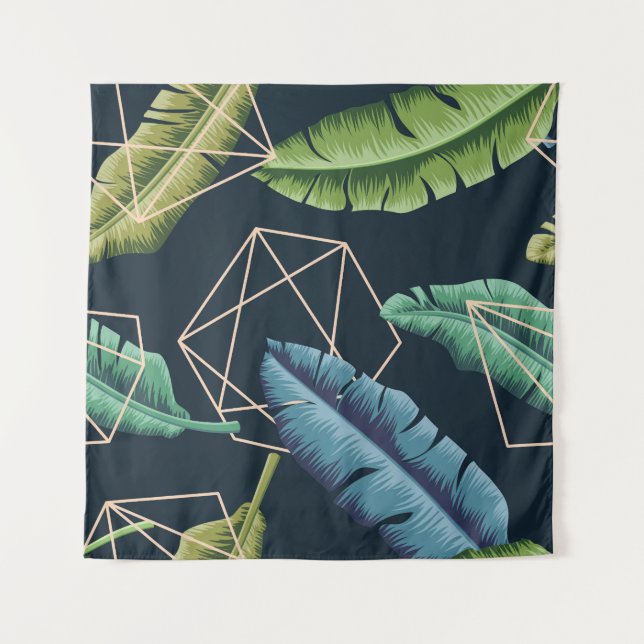 Tenture Feuilles Abstraits : Ligne Polygonale Sans Couche. (Devant)