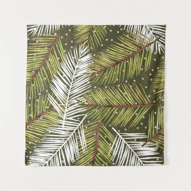 Tenture Feuilles d'aquarelle verte : Illustration transpar (Devant)