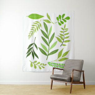 Tenture Feuilles d'arbres et branches - Plante botanique v