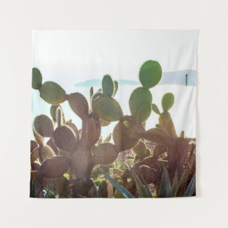 Tenture Feuilles de cactus. Plante extérieur avec lumière 