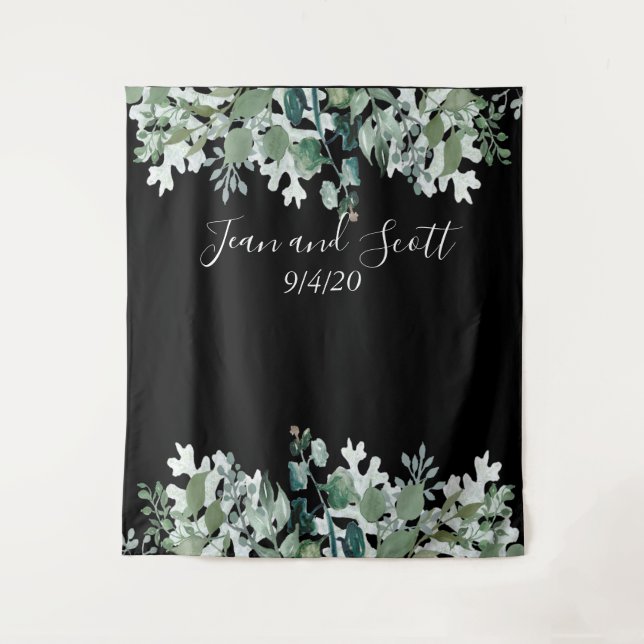 Tenture Feuilles de mariage botaniques verdure moderne cas (Devant)