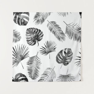 Tenture Feuilles de palmier noir : vintage sans soudure.