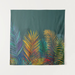 Tenture Feuilles de palmiers de couleur tropicale. Feuille