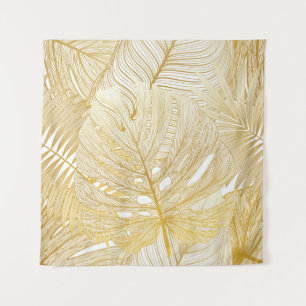 Tenture Feuilles de palmiers tropicaux : motif vintage.