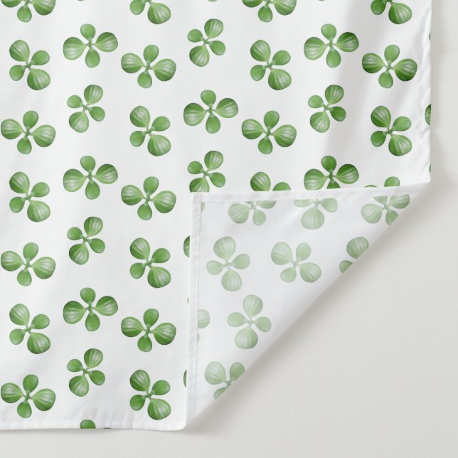 Tenture Feuilles succulents verts et modernes sur blanc (Détail)