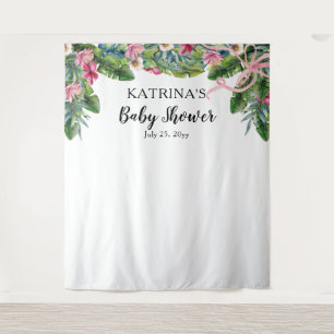 Tenture Feuilles Tropicales   Fête Prénatale Fille Fleur R