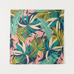 Tenture Feuilles tropicaux colorés : motif d'été.